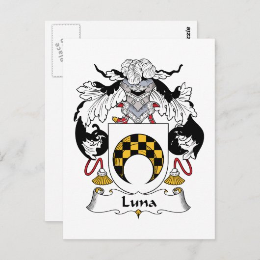 Luna Family Crest Briefkaart (Voorkant / Achterkant)