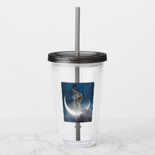 Luna Goddess bij nacht verstrooiende sterren Acryl Drinkbeker
