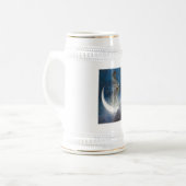 Luna Goddess bij nacht verstrooiende sterren Bierpul (Voorkant links)