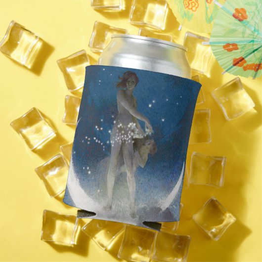 Luna Goddess bij nacht verstrooiende sterren Blikjeskoeler (Insitu Zomer)