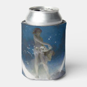 Luna Goddess bij nacht verstrooiende sterren Blikjeskoeler (Blikje Voorkant)