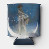 Luna Goddess bij nacht verstrooiende sterren Blikjeskoeler (Voorkant)