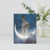 Luna Goddess bij nacht verstrooiende sterren Briefkaart (Staand voorkant)
