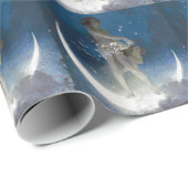 Luna Goddess bij nacht verstrooiende sterren Cadeaupapier (Rol Hoek)