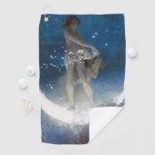 Luna Goddess bij nacht verstrooiende sterren Golfhanddoek (Insitu)