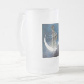 Luna Goddess bij nacht verstrooiende sterren Matglas Bierpul (Voorkant links)