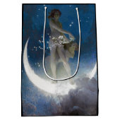 Luna Goddess bij nacht verstrooiende sterren Medium Cadeauzakje (Achterkant)