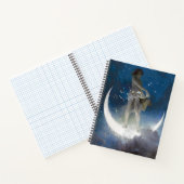 Luna Goddess bij nacht verstrooiende sterren Notitieboek (Binnen)