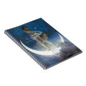 Luna Goddess bij nacht verstrooiende sterren Notitieboek (Rechterzijde)