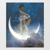 Luna Goddess bij nacht verstrooiende sterren Raamsticker (Vel)