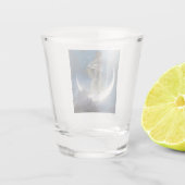 Luna Goddess bij nacht verstrooiende sterren Shot Glas (Achterkant)