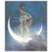 Luna Goddess bij nacht verstrooiende sterren Sticker (Voorkant)