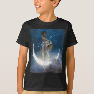 Luna Goddess bij nacht verstrooiende sterren T-shirt