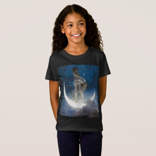Luna Goddess bij nacht verstrooiende sterren T-shirt (Voorkant volledig)