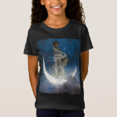 Luna Goddess bij nacht verstrooiende sterren T-shirt (Voorkant)