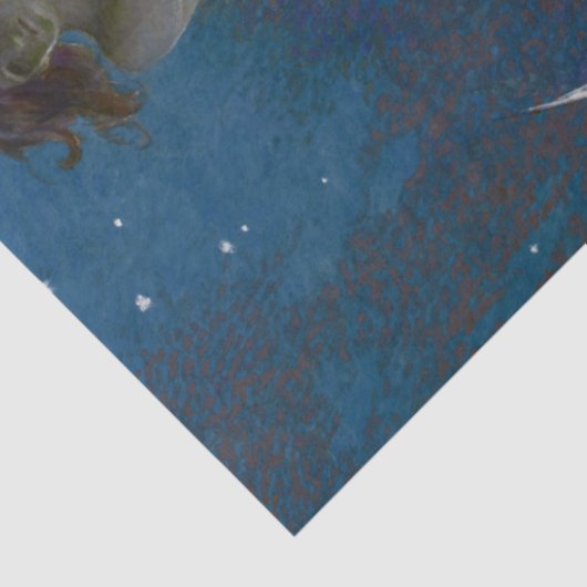 Luna Goddess bij nacht verstrooiende sterren Tissuepapier (Detail)