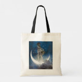 Luna Goddess bij nacht verstrooiende sterren Tote Bag (Achterkant)