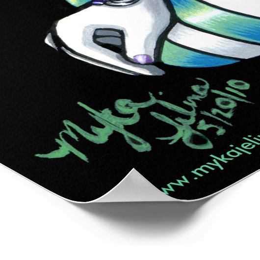 "Luna" Gothic Moon Lilly Fairy Art Poster (Hoek)