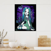 "Luna" Gothic Moon Lilly Fairy Art Poster (Keuken)