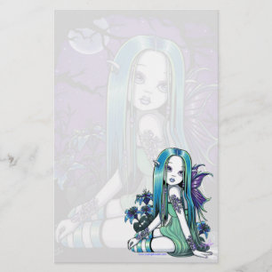 "Luna" Gothic Moon Lilly Fairy Art Stationery Briefpapier