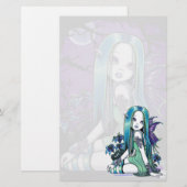 "Luna" Gothic Moon Lilly Fairy Art Stationery Briefpapier (Voorkant / Achterkant)