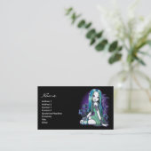 "Luna" Gothic Moon Lilly Fairy Art visitekaartjes (Staand voorkant)