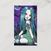 "Luna" Gothic Moon Lilly Fairy Art visitekaartjes (Achterkant)