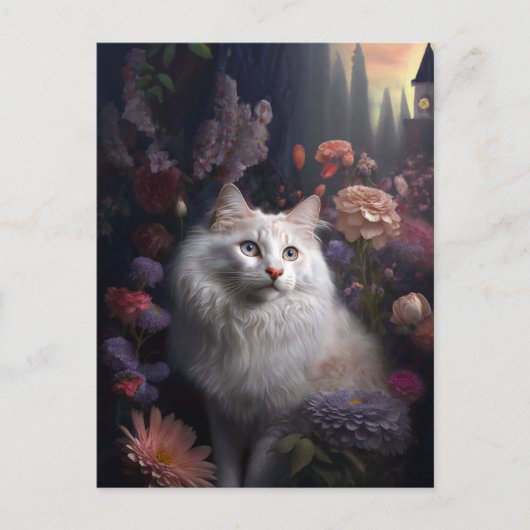 Luna het Briefkaart van de Turkse angorakat (Voorkant)