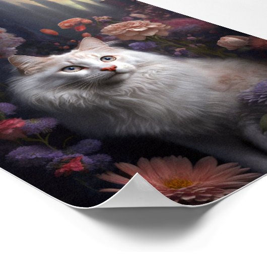 Luna het Poster van de Turkse angorakat (Hoek)