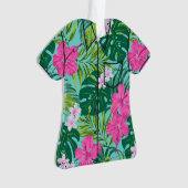 Luna Hibiscus Garden Hawaiian Aloha Shirt- Aqua Ornament (voorkant)