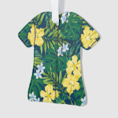 Luna Hibiscus Garden Hawaiian Aloha Shirt- Navy Ornament (voorkant)