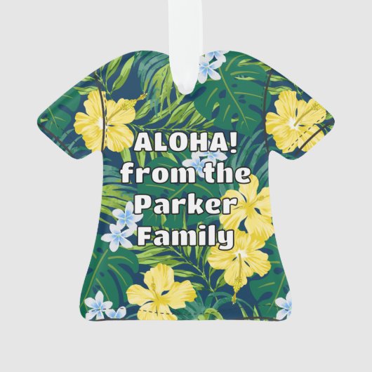 Luna Hibiscus Garden Hawaiian Aloha Shirt- Navy Ornament (achterkant)