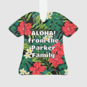Luna Hibiscus Garden Hawaiian Aloha Shirt- Rood Ornament (achterkant)