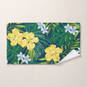 Luna Hibiscus Garden Hawaiian - Geel en Marine Bad Handdoek (Handdoek)