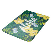 Luna Hibiscus Garden Hawaiian - Geel en Marine Badmat (Gekanteld)