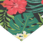 Luna Hibiscus Garden Hawaiian - Rood en Zwart Tafelkleed (Gekanteld)