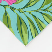 Luna Hibiscus Garden Hawaiian - Roze en Turken Fleece Deken (Hoek)