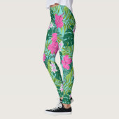 Luna Hibiscus Garden Hawaiian - roze en turquoise Leggings (Links)