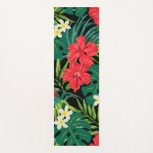 Luna Hibiscus Garden Hawaiian - Zwart en Rood Yogamat (Voorkant)