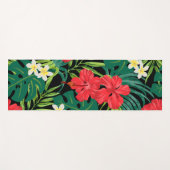 Luna Hibiscus Garden Hawaiian - Zwart en Rood Yogamat (Voorkant (horizontaal))