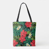 Luna Hibiscus Garden Hawaiian - Zwarte strandtas Tote Bag (Achterkant)