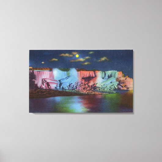 Luna Island Night Uitzicht of New Rainbow Bridge Canvas Afdruk (Voorkant)