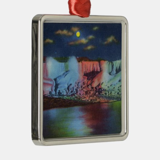 Luna Island Night Uitzicht of New Rainbow Bridge Metalen Ornament (Rechts)