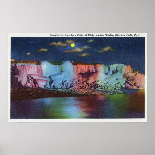 Luna Island Night Uitzicht of New Rainbow Bridge Poster (Voorkant)