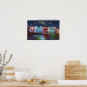 Luna Island Night Uitzicht of New Rainbow Bridge Poster (Keuken)