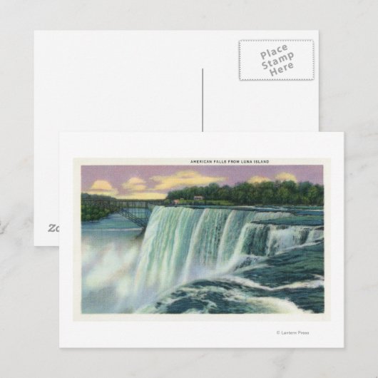 Luna Island Uitzicht of American Herfst Briefkaart (Voorkant / Achterkant)