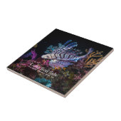 Luna lion fish, Pterois lunulata, Tegeltje (Zijkant)