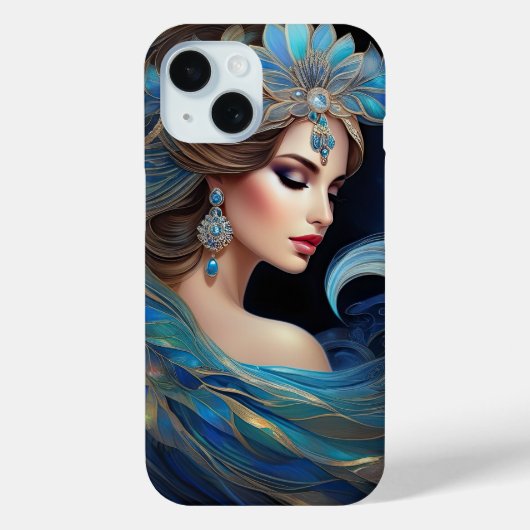 Luna Lovely vrouw's profiel als maan Case-Mate iPhone Case (Achterkant)