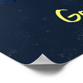 Luna Lullaby Cat die op de maan slapen Poster (Hoek)