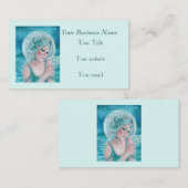 Luna maan godin mermaid art door Renee L. Lavoie Visitekaartje (Voorkant / Achterkant)